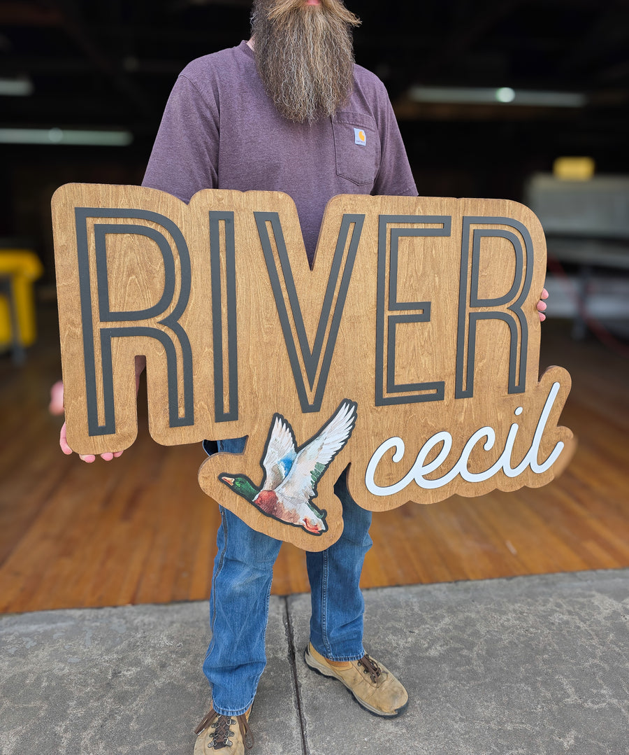 The Sawyer Duck Layered Name Sign