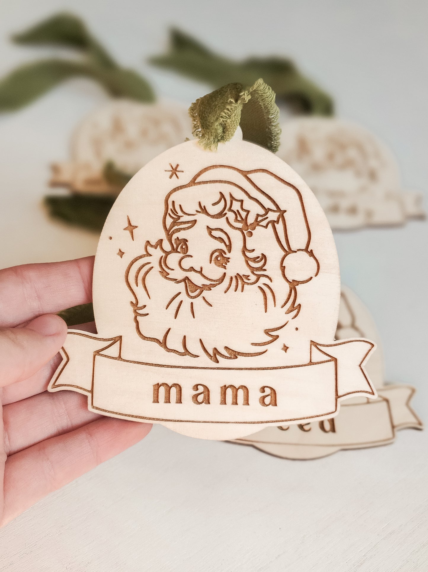 Funky Retro Santa Ornament / Stocking Tag