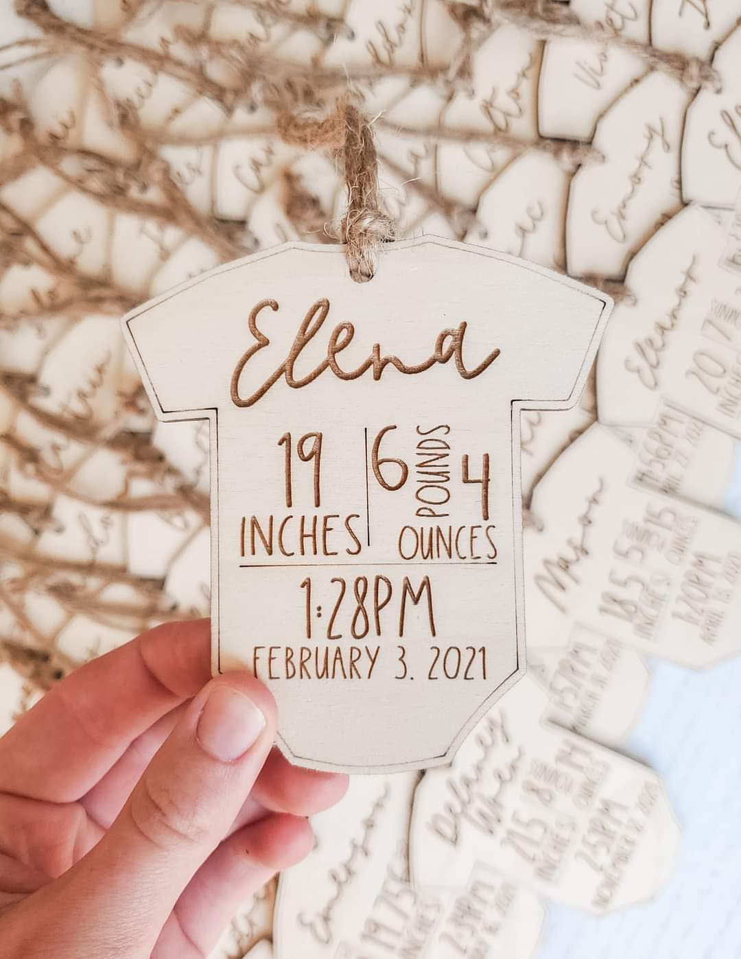 Classic Newborn Ornaments (Pictured Fonts + Single Name Only)